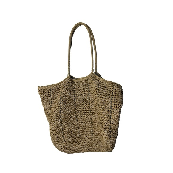 Hearth & Hand with Magnolia Handbags - HEARTH & HAND with MAGNOLIA  Tan Woven‎  straw Tote Bag fabric lined  12x13